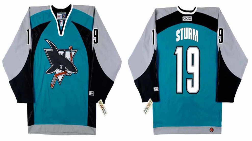 2019 Men San Jose Sharks 19 Sturm blue CCM NHL jersey